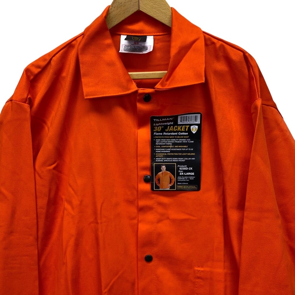Tillman 6230D Welding Jacket Mens 2XL Orange Flame Retardant Cotton FR7A New